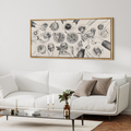 Large Framed Dining Table Cheers Wall Art, Social Gathering Sketch Canvas Print, Modern Minimalist Line Decor for Dining Room or Kitchen